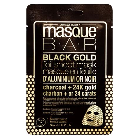 black gold metallic foil sheet mask|24K Black Gold Foil Sheet Mask Masque Bar .